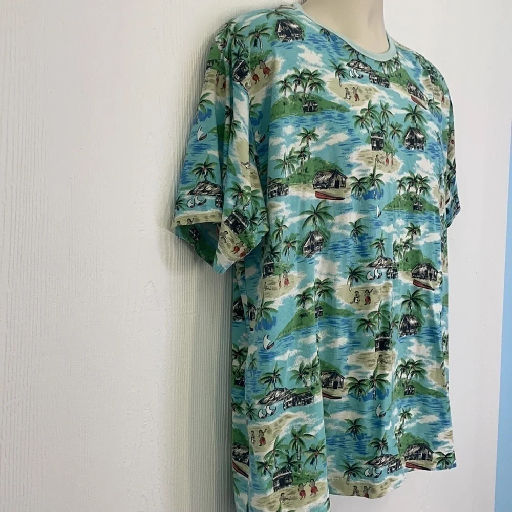 J.Crew - Vintage Palm Tree and Hula Dancer Short Sleeve Tee Shirt Size Large